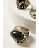 Image #2 - Shyanne Women's Cow Print and Labradorite Ring Set - 3 Piece, Silver, hi-res