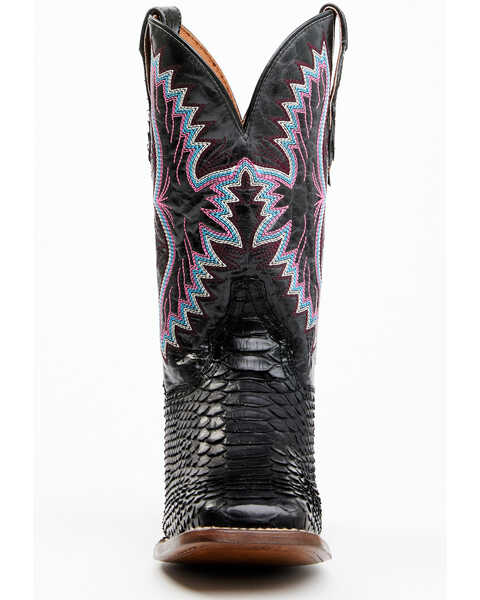 Image #4 - Dan Post Women's Back Cut Python Exotic Western Boot - Broad Square Toe, Black, hi-res