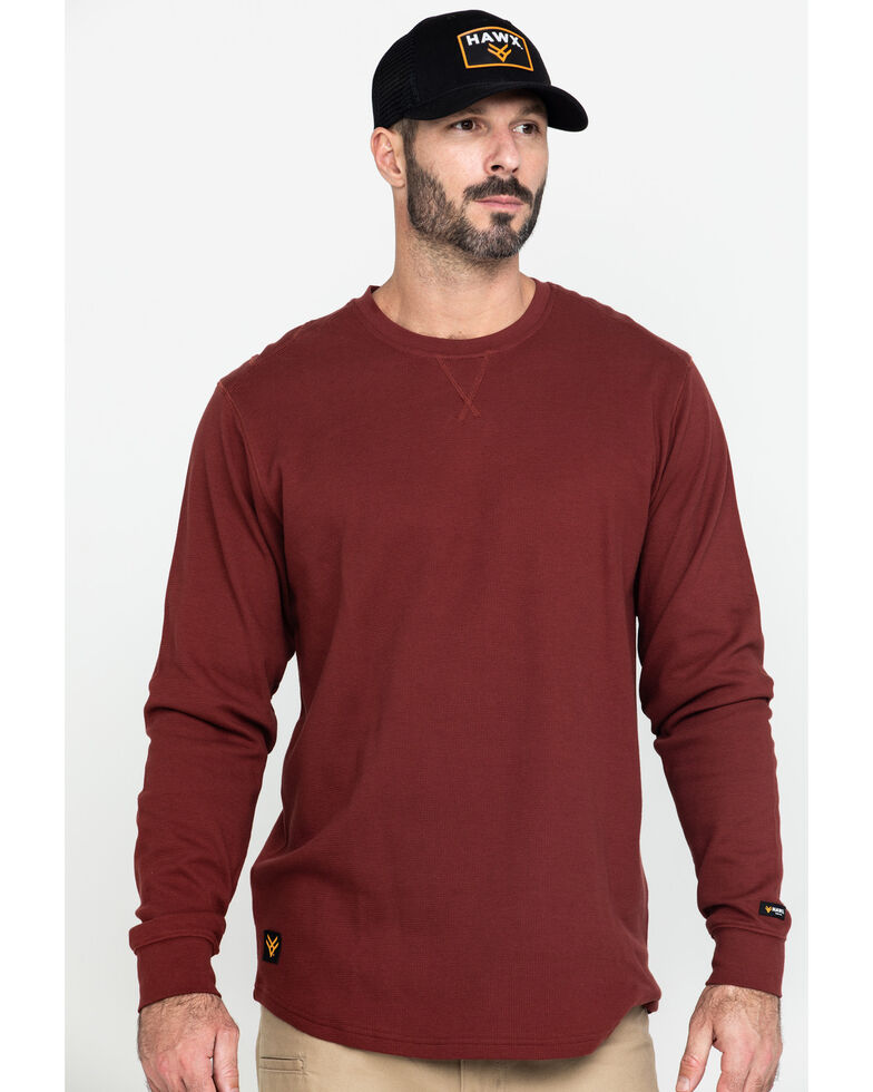 Hawx Men's Red Solid Asphalt Thermal Crew Long Sleeve Work ...