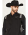 Image #2 - RANK 45® Men's Starburst Bomber Vest, Black, hi-res