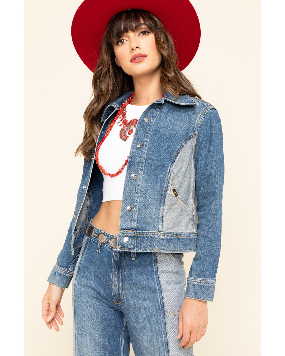 Image #1 - Lee Women's Contrast Denim Seamed Jacket, Blue, hi-res