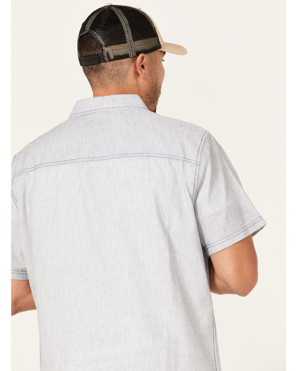 Image #4 - Brothers and Sons Men's Performance Short Sleeve Button Down Western Shirt, Navy, hi-res