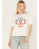 Image #1 - Pendleton Women's Cropped Deschutes Short Sleeve Graphic Tee, Cream, hi-res