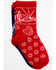 RANK 45 Girls' Bandana Print Socks - 2-Pack, Red/white/blue, hi-res