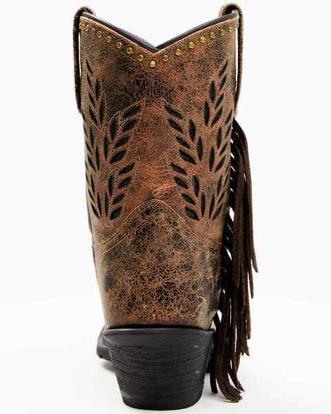 Image #5 - Laredo Women's Sweet Water Inlay Western Fashion Booties - Snip Toe, Dark Brown, hi-res