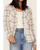 Image #3 - Shyanne Women's Plaid Print Long Sleeve Flannel Button-Down Shirt , Ivory, hi-res