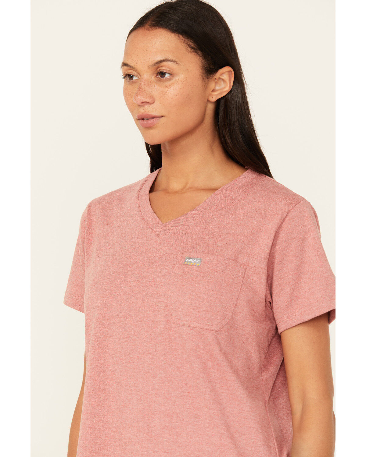Image #2 - Ariat Women's Rebar Cotton Strong Short Sleeve Work Tee, Red, hi-res