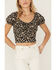 Image #3 - Idyllwind Women's Bay Cove Crop Peasant Top, Black, hi-res