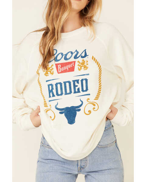Image #3 - Recycled Karma Women's White Coors Rodeo Graphic Long Sleeve Top, White, hi-res