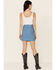 Understated Leather Women's Turquoise Fringe Peace Skirt, Turquoise, hi-res