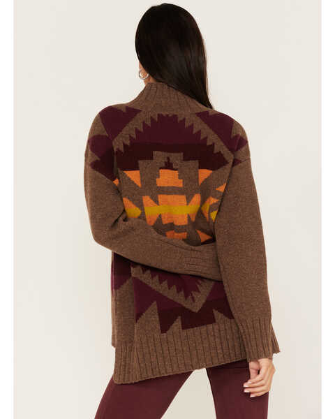 Image #4 - Pendleton Women's Mixed Print Western Sweater, Medium Brown, hi-res
