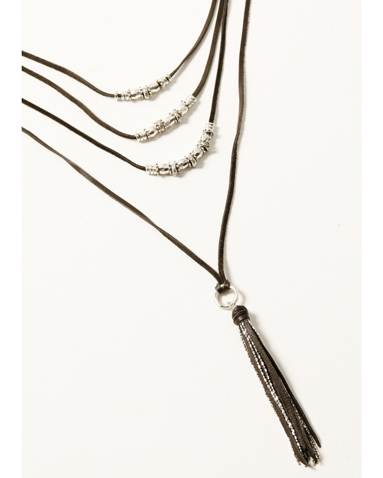 Layered best sale leather necklace