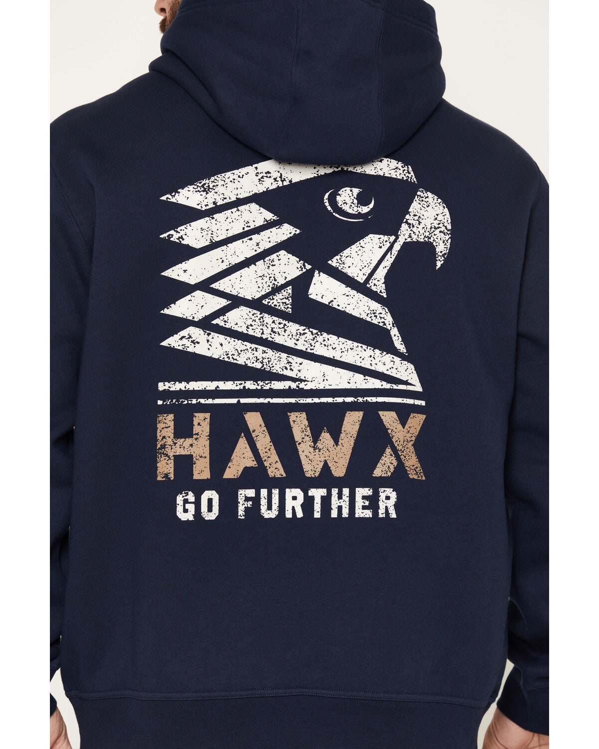 Image #4 - Hawx Men's Hawk Fleece Hooded Sweatshirt, Navy, hi-res