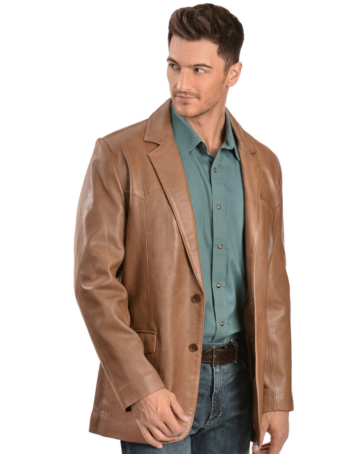 Scully Lamb Leather Blazer - Regular, Antique Brown, hi-res
