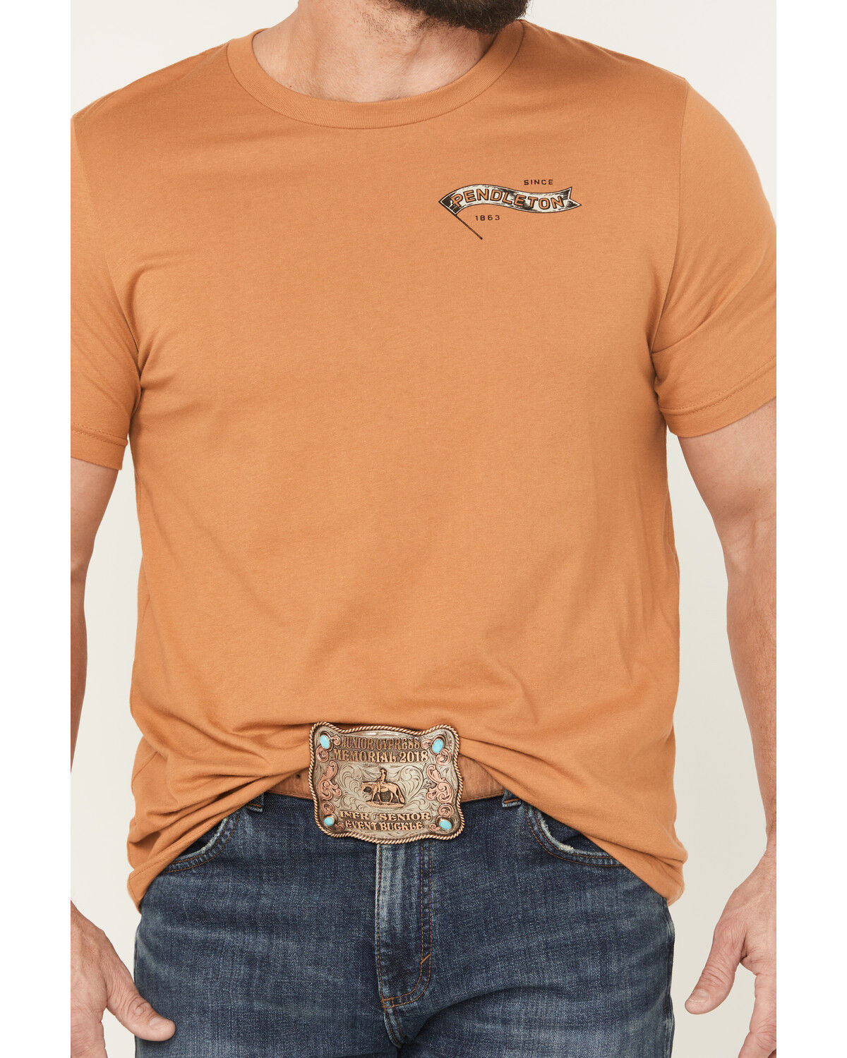Image #3 - Pendleton Men's Rodeo Flag Short Sleeve Graphic T-Shirt, Copper, hi-res