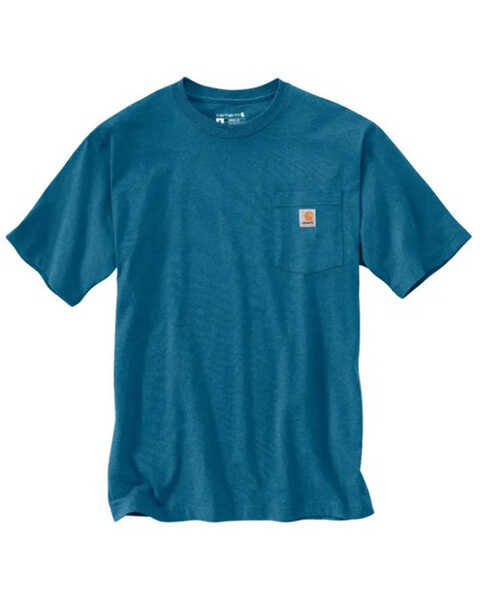 Carhartt Men's Loose Fit Heavyweight Solid Short Sleeve Pocket T-Shirt - Big , Dark Blue, hi-res