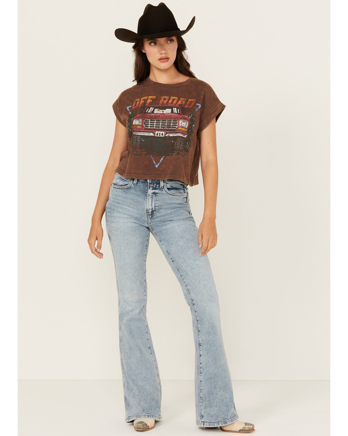 Image #1 - Wrangler Retro Women's Giovanni Light Wash High Rise Flare Stretch Denim Jeans, Light Wash, hi-res