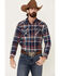 Flag & Anthem Men's Trevett Plaid Long Sleeve Western Shirt , Red, hi-res