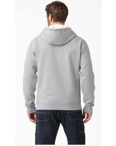 Image #2 - Dickies Men's Water Repellent Logo Sleeve Pullover Hooded Sweatshirt, Heather Grey, hi-res