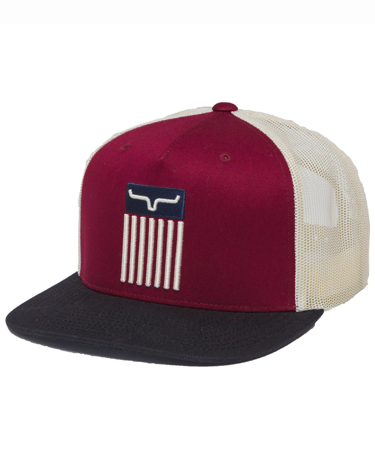 Image #1 - Kimes Ranch Men's Cody Twill Mesh Ball Cap, Burgundy, hi-res