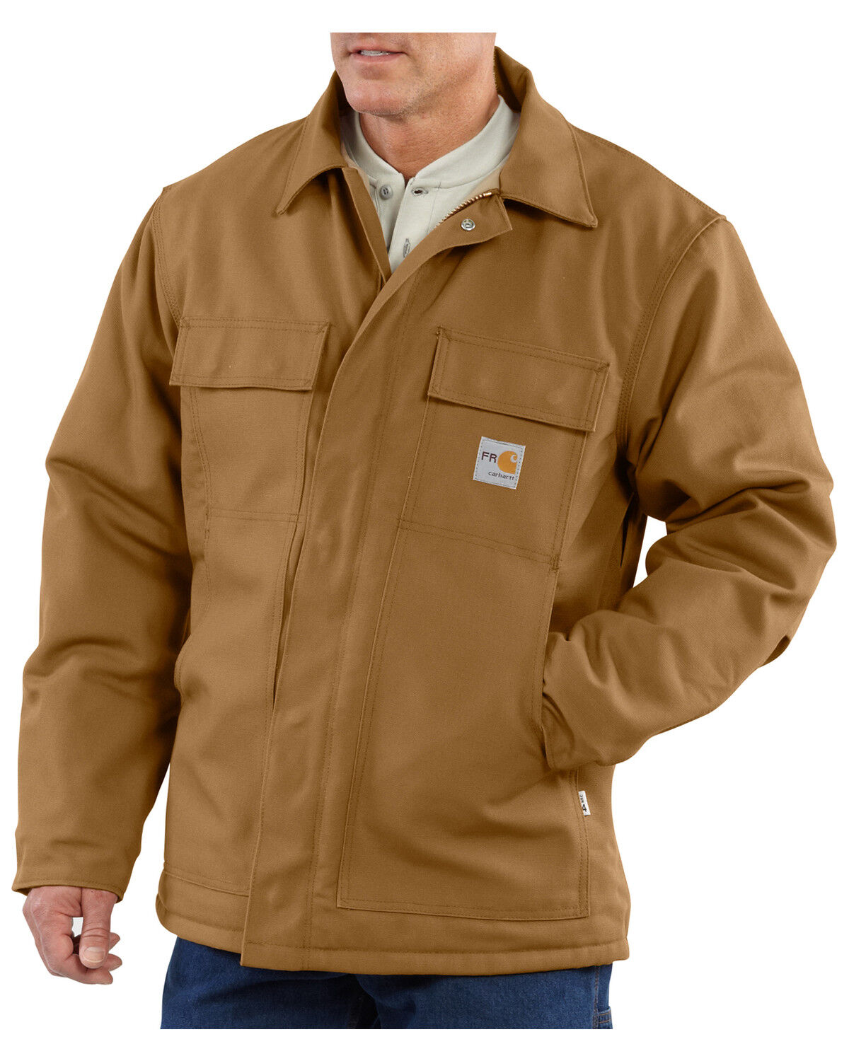 Image #9 - Carhartt Men's FR Duck Traditional Coat - Big & Tall, Carhartt Brown, hi-res