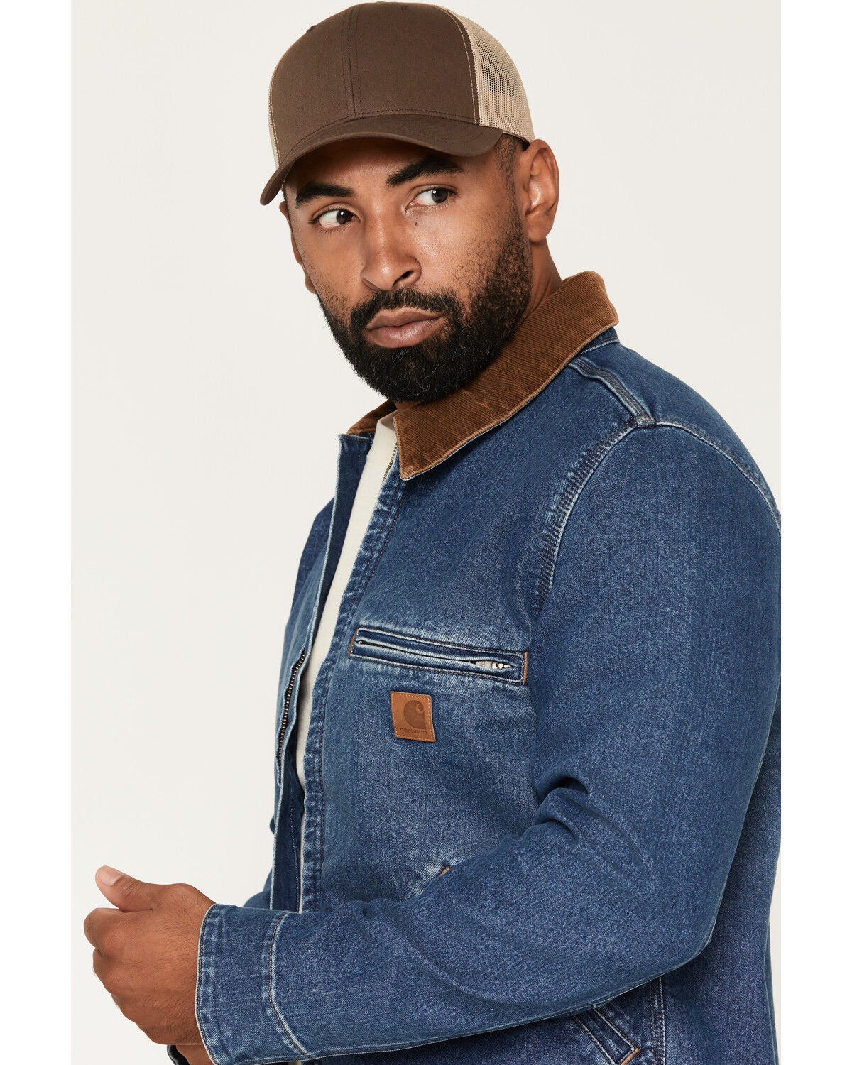 Image #2 - Carhartt Men's Denim Detroit Jacket, Blue, hi-res