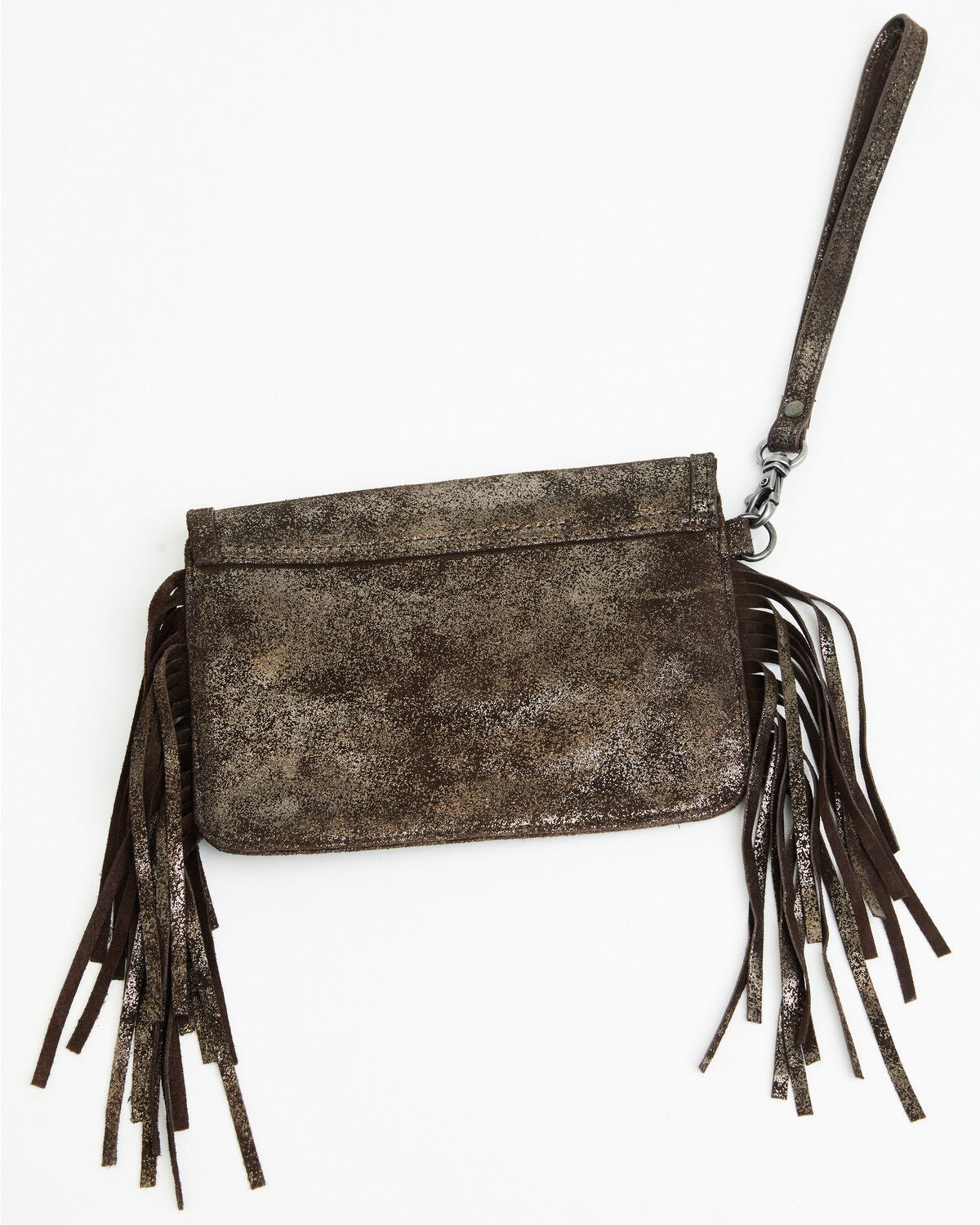 Image #4 - Idyllwind Women's Briley Oversized Metallic Fringe Clutch, Chocolate, hi-res