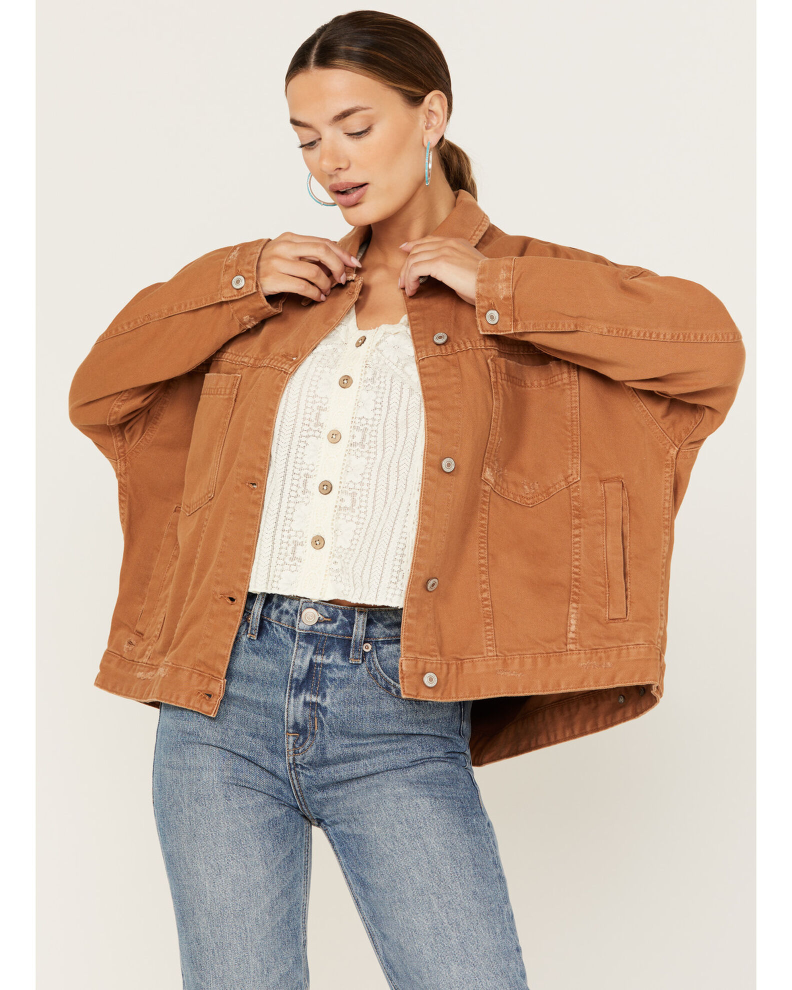 Free People Women s Opal Swing Denim Jacket