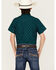 Image #4 - Boot Barn Boys' Printed Western Short Sleeve Shirt, Teal, hi-res