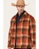 Image #2 - Cripple Creek Men's GPA Plaid Print Button-Down Coat, Rust, hi-res