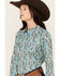 Image #2 - Ariat Women's Annette Floral Print Long Sleeve Snap Western Shirt, Teal, hi-res