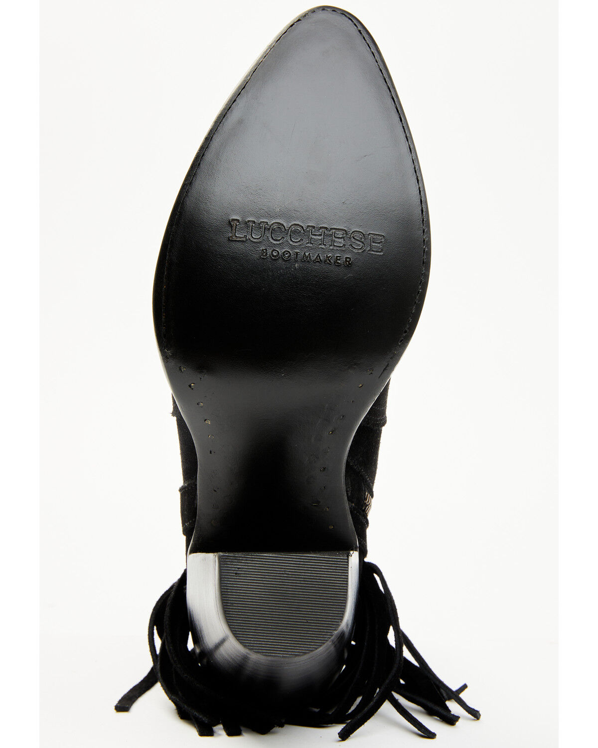 Image #7 - Lucchese Women's Maypop Fringe Side Zip-Up Booties - Round Toe, Black, hi-res