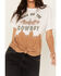 Image #3 - Shyanne Women's Dip Dye Graphic Tie Front Tee, White, hi-res