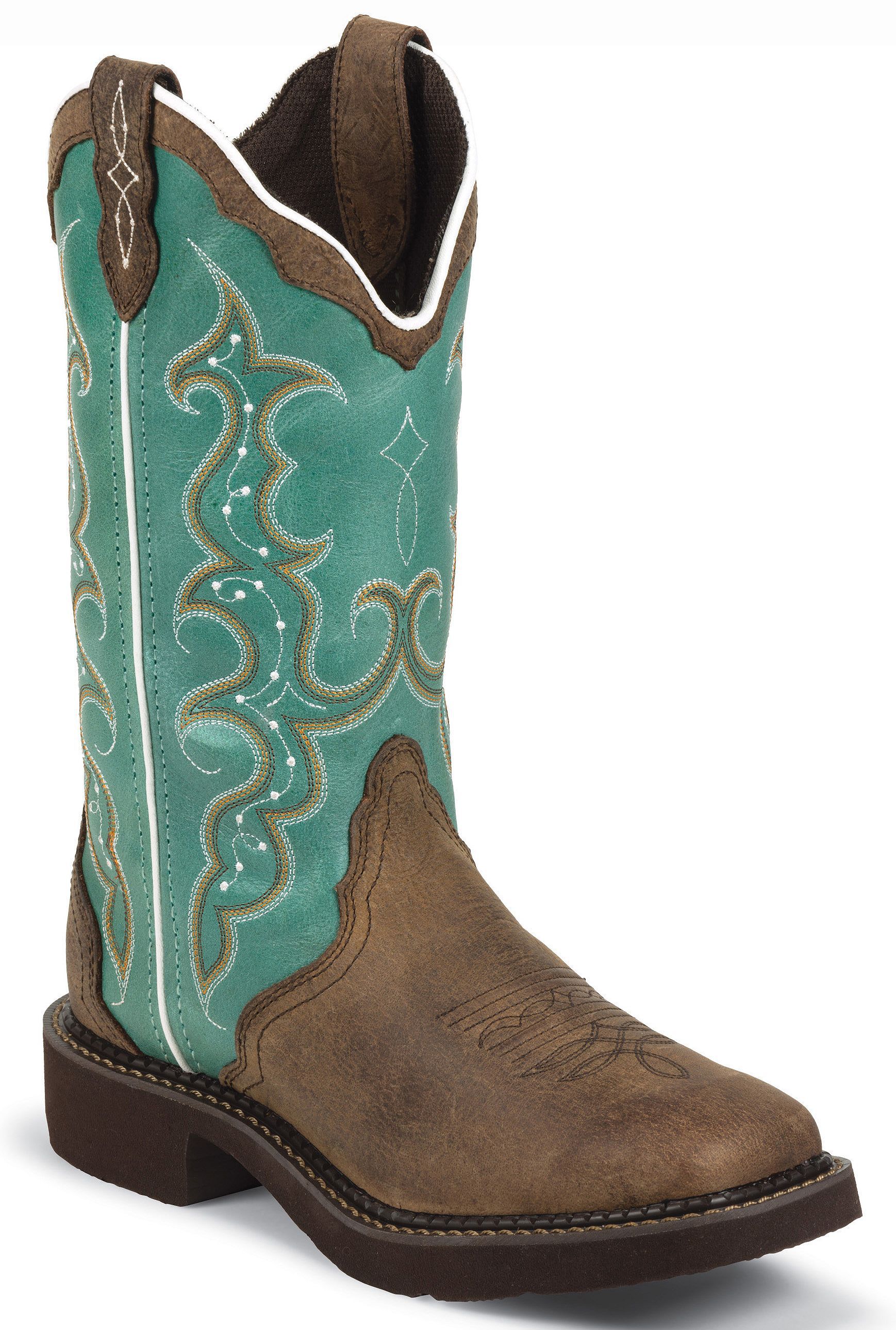 justin women's turquoise boots