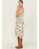 Image #2 - Wild Moss Women's Floral Print Smocked Midi Dress, Ivory, hi-res