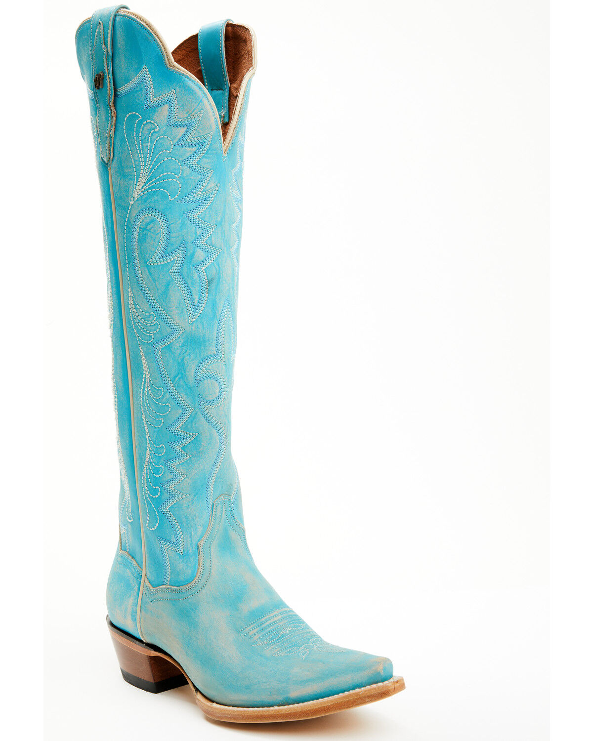 Image #1 - Dan Post Women's Celeste Tall Western Boots - Snip Toe, Blue, hi-res