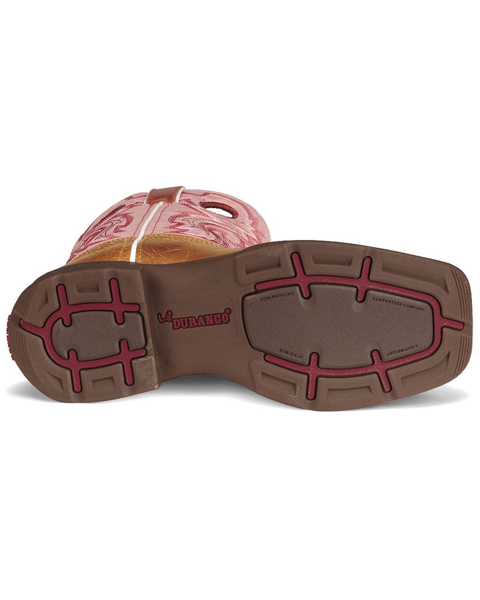 Image #5 - Durango Girls' Western Boots - Square Toe, Tan, hi-res