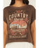 Image #3 - Cleo + Wolf Women's Country Roads Short Sleeve Cropped Graphic Tee, Brown, hi-res