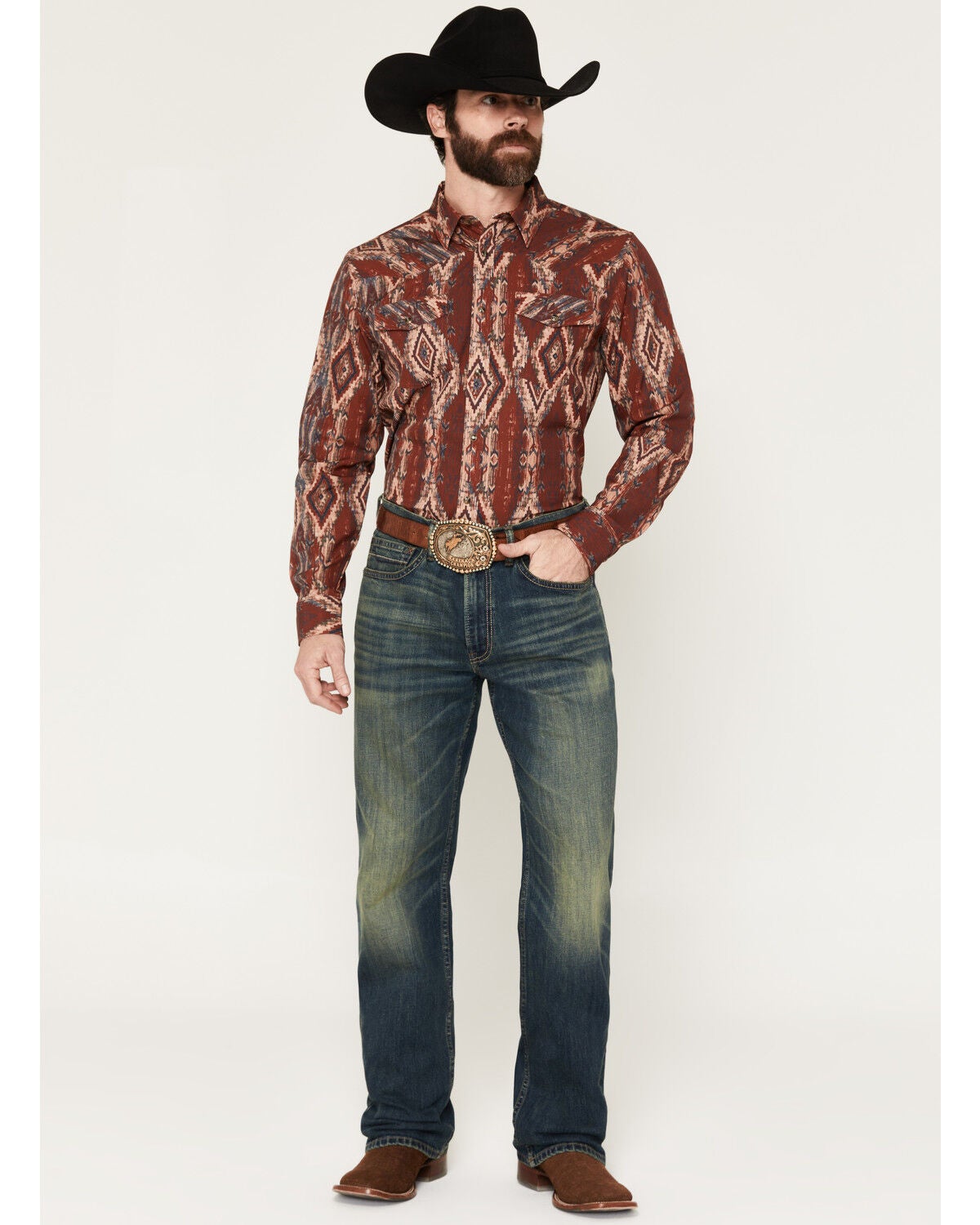 Image #1 - RANK 45&reg; Men's Rodeo Dark Wash Relaxed Bootcut Stretch Denim Jeans, Dark Wash, hi-res