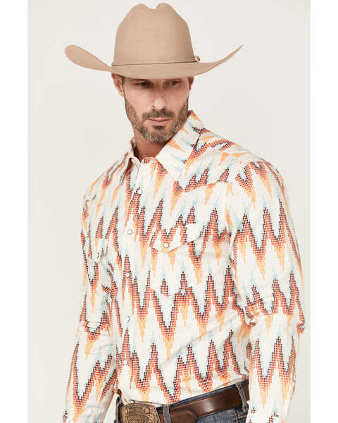 Image #2 - Dale Brisby Men's All-Over Digtal Print Long Sleeve Snap Western Shirt , Natural, hi-res