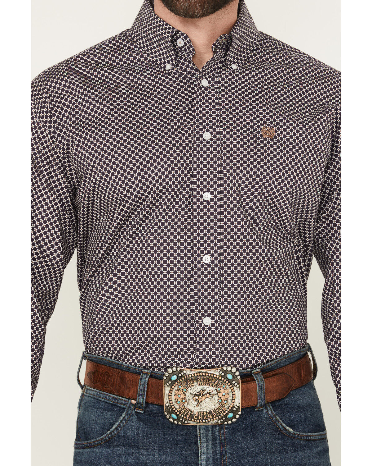 Image #3 - Cinch Men's Floral Print Long Sleeve Button-Down Stretch Western Shirt, Purple, hi-res