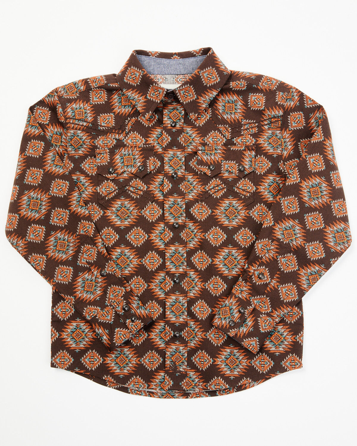 Image #1 - Cody James Toddler Boys' Bite The Bullet Southwestern Print Long Sleeve Western Shirt, Brown, hi-res
