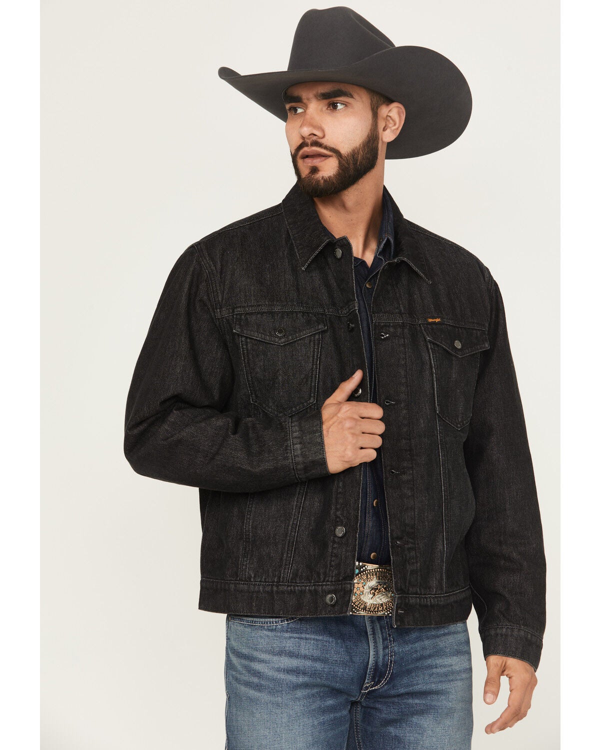 Image #1 - Wrangler Men's Blanket Lined Denim Jacket, , hi-res