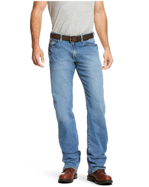 Image #3 - Ariat Men's Rebar M4 DuraStretch Haze Low Rise Bootcut Work Jeans , Blue, hi-res