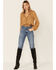 Image #4 - Wild Moss Women's Ditsy Tie Front Blouse, Mustard, hi-res