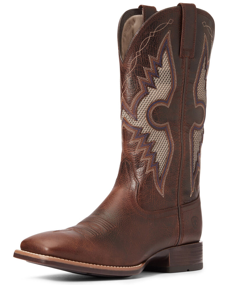 Ariat Men's Solado VentTEK Western Boots - Wide Square Toe, Dark Brown, hi-res