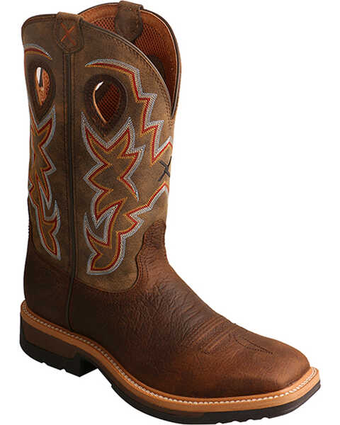 Image #1 - Twisted X Men's Lite Western Work Boots - Alloy Toe, Taupe, hi-res