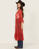 Image #3 - Shyanne Women's Tie-Front Embroidered Mesh Kimono, Red, hi-res