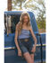 Image #1 - Cleo + Wolf Women's Lace Strapless Shirt, Blue, hi-res