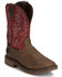 Image #1 - Justin Men's Broncy Waterproof Western Work Boots - Composite Toe, Brown, hi-res
